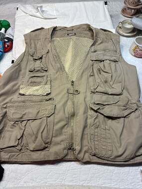 Fox Outdoor Men's Tan Multi-Pocket Utility Fishing Vest